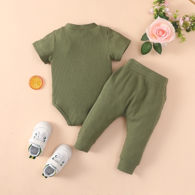 Baby Clothes set organic cotton infant toddler rompers / pants 2pcs baby clothing sets
