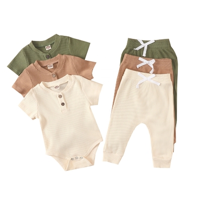 Baby Clothes set organic cotton infant toddler rompers / pants 2pcs baby clothing sets