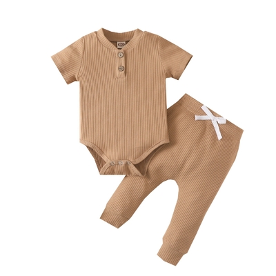 Baby Clothes set organic cotton infant toddler rompers / pants 2pcs baby clothing sets