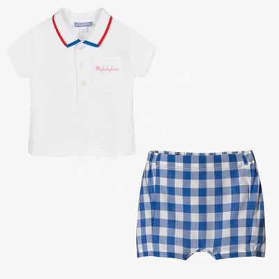 2023 Summer Short sleeve Polo neck short pants Toddler Baby Clothing Sets