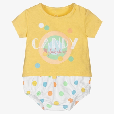 Summer Boutique Infant Lovely Printed 100% Cotton Baby Girls Clothing sets Baby Clothing Sets