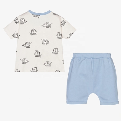 Summer baby boys girls clothing sets customized printing color Organic Cotton Baby Clothing Baby Clothing Sets