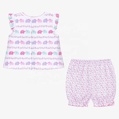 Summer Baby Girls Clothing Sets Customized Printing Color Pattern Organic Cotton Baby Clothing Baby Girls Clothing Sets