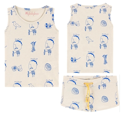 Factory  Custom Printed 100% Cotton Baby Girls Boys Clothing sets Baby Clothing Sets for Summer