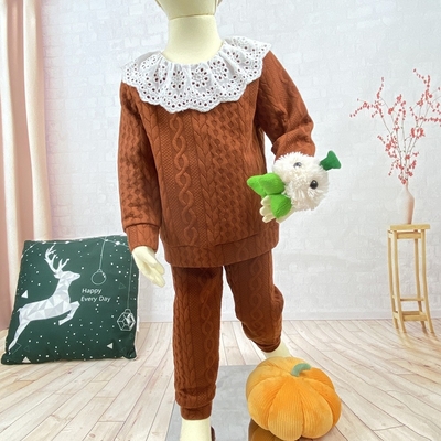 Autumn Children Clothing Sets Casual Long Sleeve Long Pants Suit Ruffle Neck Kids Clothing Sets for Girls 3  to 7 Years