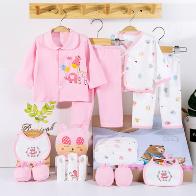 Golden supplier organic 100% cotton shower clothings clothes jumpsuits box newborn new born baby gift set for girl