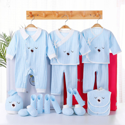 Golden supplier organic 100% cotton shower clothings clothes jumpsuits box newborn new born baby gift set for girl
