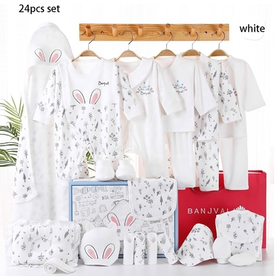 Wholesale newborn babies gift box pure cotton clothing 24pcs Layette sets casual baby clothes set for four seasons
