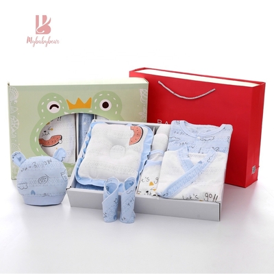 2023 new design custom Cotton 12pcs baby gift set Newborn sleepwear Gift box 100% Cotton baby clothes set for 0-6Months
