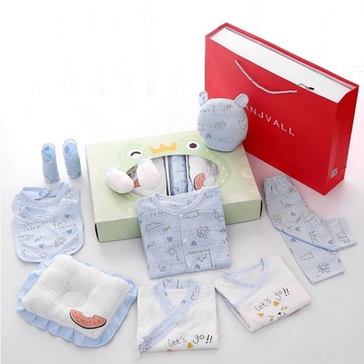 2023 new design custom Cotton 12pcs baby gift set Newborn sleepwear Gift box 100% Cotton baby clothes set for 0-6Months
