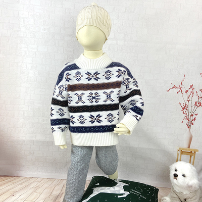 Custom jacquard knitted pattern design pullover Boy & Girl Baby Knit Sweater for Winter