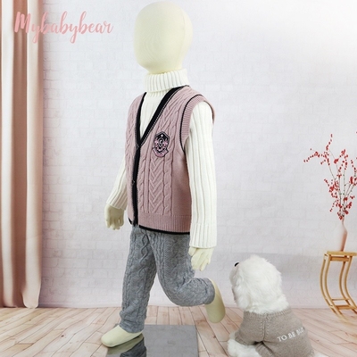 Baby Sleeveless Coat Warm Clothes Knit Sweater Boy and Girl Cotton Toddler Kids Girls Vest for Winter