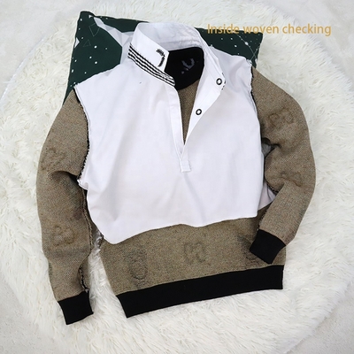 baby sweater Solid color with woven collar popular boys' and girls' tops Knitted long sleeve children's sweater