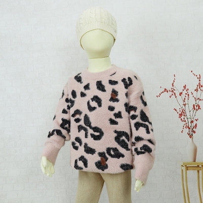 Autumn and winter new children's Jacquard knitted sweater fashion baby simple Pullover Sweater Top