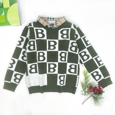 Children's autumn boys' jacquard knitted sweater Polo shirt baby spring and autumn sweater new foreign style top