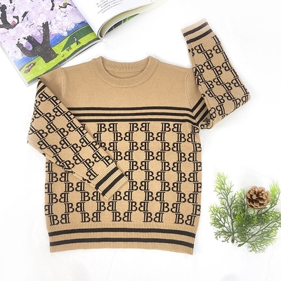 Jacquard Knitted Crew Neck Autumn Winter Infant Clothing Toddler pullover Kids Boy Baby Sweater