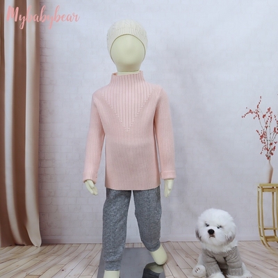 Autumn Winter Girls' Pullover Sweater Girls' Mock rib Collar Clothes Children's Kid Girl Sweater