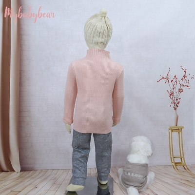 Autumn Winter Girls' Pullover Sweater Girls' Mock rib Collar Clothes Children's Kid Girl Sweater