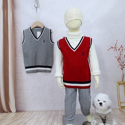 Stock Kids Clothes School Uniform Sweater Primary School Kids Uniforms Waistcoat Baby Vests