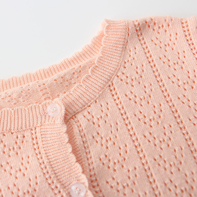 Summer Cotton Plain Knitted Cardigan Top Toddler Children Kids Girls Sweater