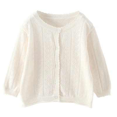 Summer Cotton Plain Knitted Cardigan Top Toddler Children Kids Girls Sweater
