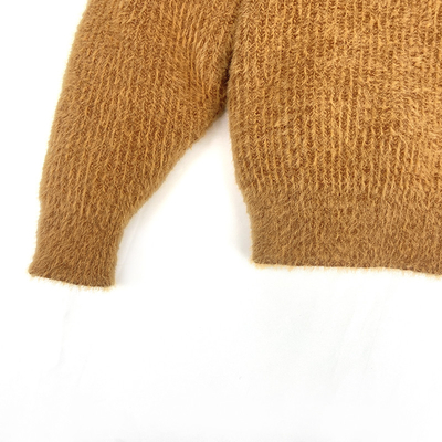 Knitted Kids turndown neck turtleneck ruffle edge collar pullover Children Furry Sweater