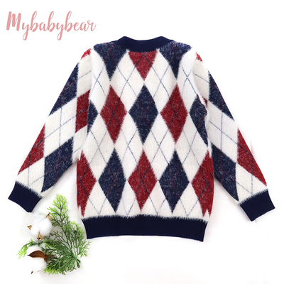 Children's Jacquard Pattern Kid Knitted baby pullover Furry Sweater