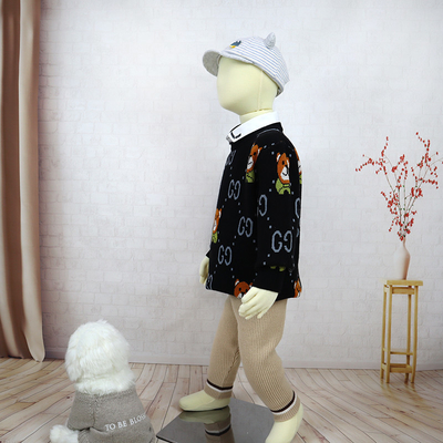 Children's fake-shirt Collar faux shirt Collar neck Jacquard Knit Bear Pattern Boy Girl Kid Winter sweater
