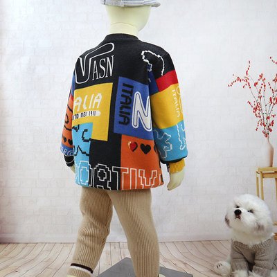Long sleeve Winter Top Knitted Pullover Kid Children Girl Boy Clothes Clothing Allover Printed sweater