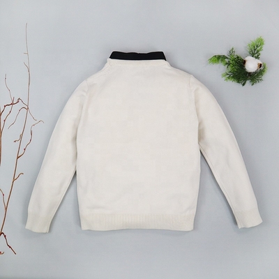 Children's fake-shirt faux shirt Collar neck long sleeve girls full needle Kid Knitted sweater