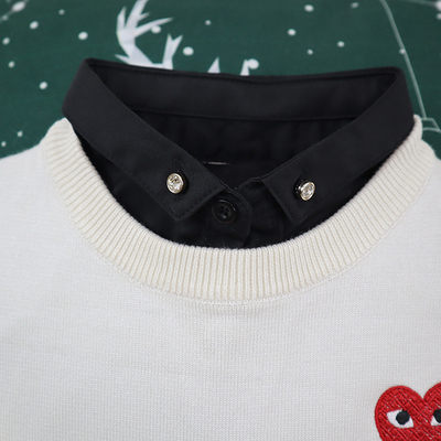 Children's fake-shirt faux shirt Collar neck long sleeve girls full needle Kid Knitted sweater