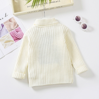 Customized Knitted Jacquard Cable Pattern Children Little Kids Winter Clothing Girls Sweaters