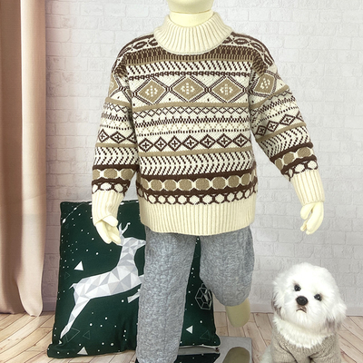 1 - 5 Years Custom Kids Children's Knit Winter Thick Warm Cotton Clothing Clothes Toddler Baby Boy Sweater Designs