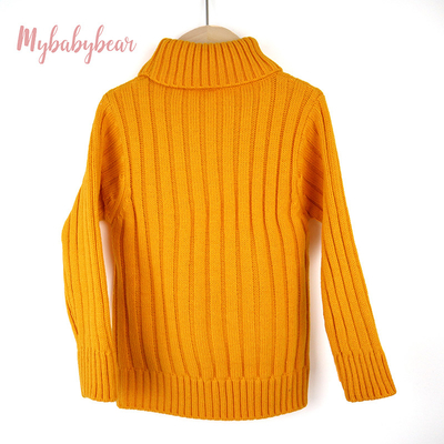 Children's high neck long sleeve cotton top baby girls Ribbed Knit sweater turtleneck turtle neck for kids