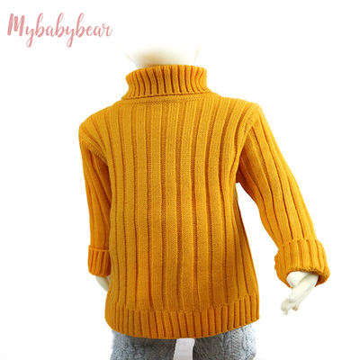 Children's high neck long sleeve cotton top baby girls Ribbed Knit sweater turtleneck turtle neck for kids