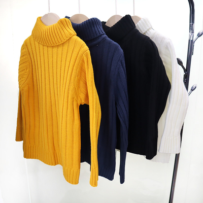 Children's high neck long sleeve cotton top baby girls Ribbed Knit sweater turtleneck turtle neck for kids