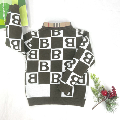 Children's fake-shirt Collar faux shirt Collar neck Jacquard Knit Letter Pattern Boy Girl Kid Winter sweater