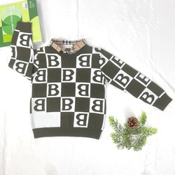 Children's fake-shirt Collar faux shirt Collar neck Jacquard Knit Letter Pattern Boy Girl Kid Winter sweater
