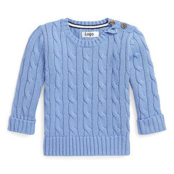2023 Winter customized Color Cable knitting Baby Boy Clothes Pullover Baby Sweater clothes kids