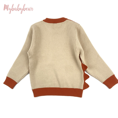 Custom Knitted Cotton Yarn Color Combination Baby Boy Winter Wear Pullover Sweater for Kids