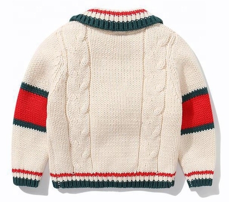 Children's Cable knitted Stripe heavy knitting kids sweater cardigan