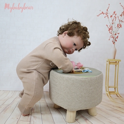 Autumn winter print long-sleeved button baby bodysuit cute bear warm knitted sweater baby bodysuit romper