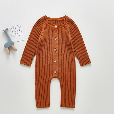 Winter Custom 100% Cotton Sweater Baby Boys Girls Infant Jumpsuit Bodysuit