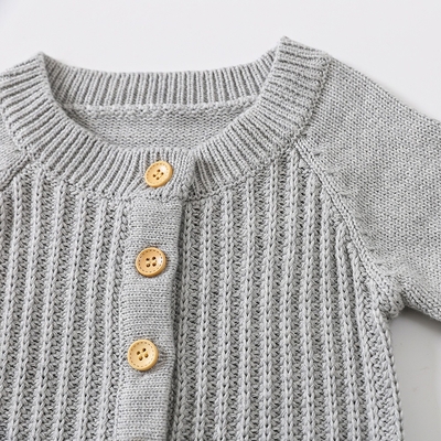 Baby Boys And Girls Knitted Romper Babies Sweater Jumpsuit Unisex Solid Kids Clothing Bodysuit Long Sleeve