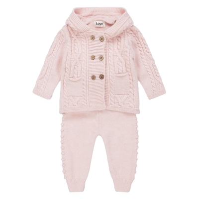 2023 Winter kids hoodie sweaters knitted design customized baby sweater set