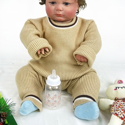 Unisex stripe knitted baby clothes set long sleeve knit baby girl sweater
