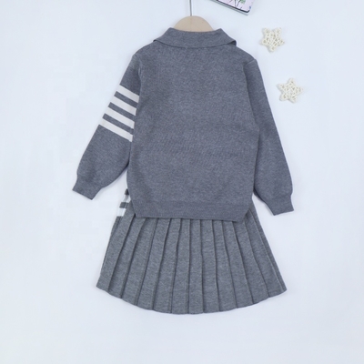 knitted children clothing sets two-piece suit baby school clothing set pullover sweater skirt outfit sets