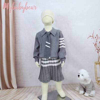 knitted children clothing sets two-piece suit baby school clothing set pullover sweater skirt outfit sets
