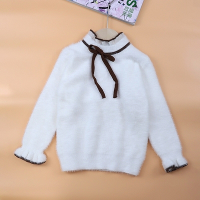 Baby Clothes Kids' Coat Winter Girls Feather Yarn Sweater Pullover Cute Baby Girls Sweater