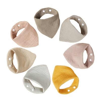 Factory Wholesale Baby Bibs For Feeding Muslin Cotton Stuff Crepe Cotton Bibs Bavoir